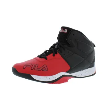 FILA Wear-resistant And Lightweight Mid-Top Casual Shoes Men's Black Red