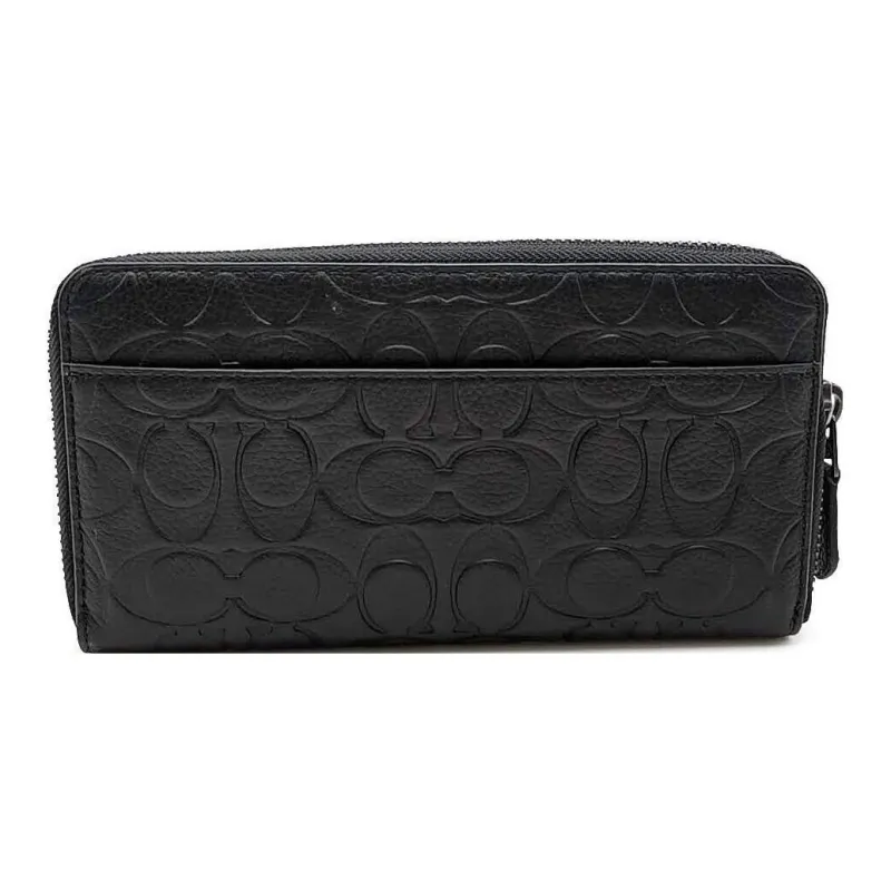 COACH Accordion Wallet Leather Trunk Bag Wallet Regular Men's Black-2