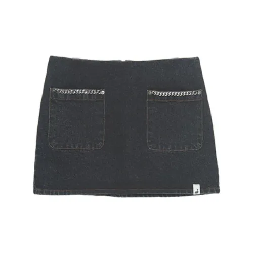 PushBUTTON Denim Short Skirts Women's Black