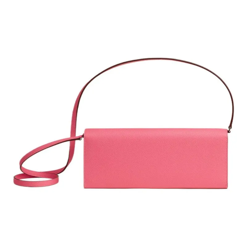 HERMES Maillon To Go Epsom Leather Wallets Shoulder Bag Crossbody Bag Women's 8W Rose Azalee New Lipstick Powder-1