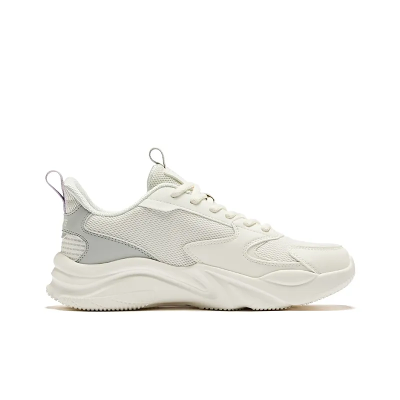 Erke Jie Ao 2.0 Cushioning Wear Resistant Low Top Casual Shoes Women's White Gray Purple-1