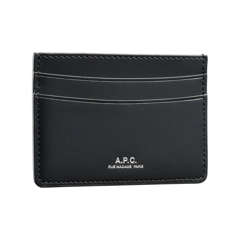 A.P.C Leather Card Holder Men's Black-2