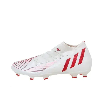 Adidas Predator Edge.3 TF Turf Firm Ground, Artificial Ground Cushioning, Wear Resistant Soccer Shoes Unisex White Red