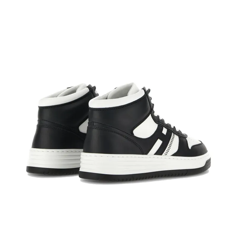 HOGAN H630 High Top Skateboard Shoes Men's White Black-3