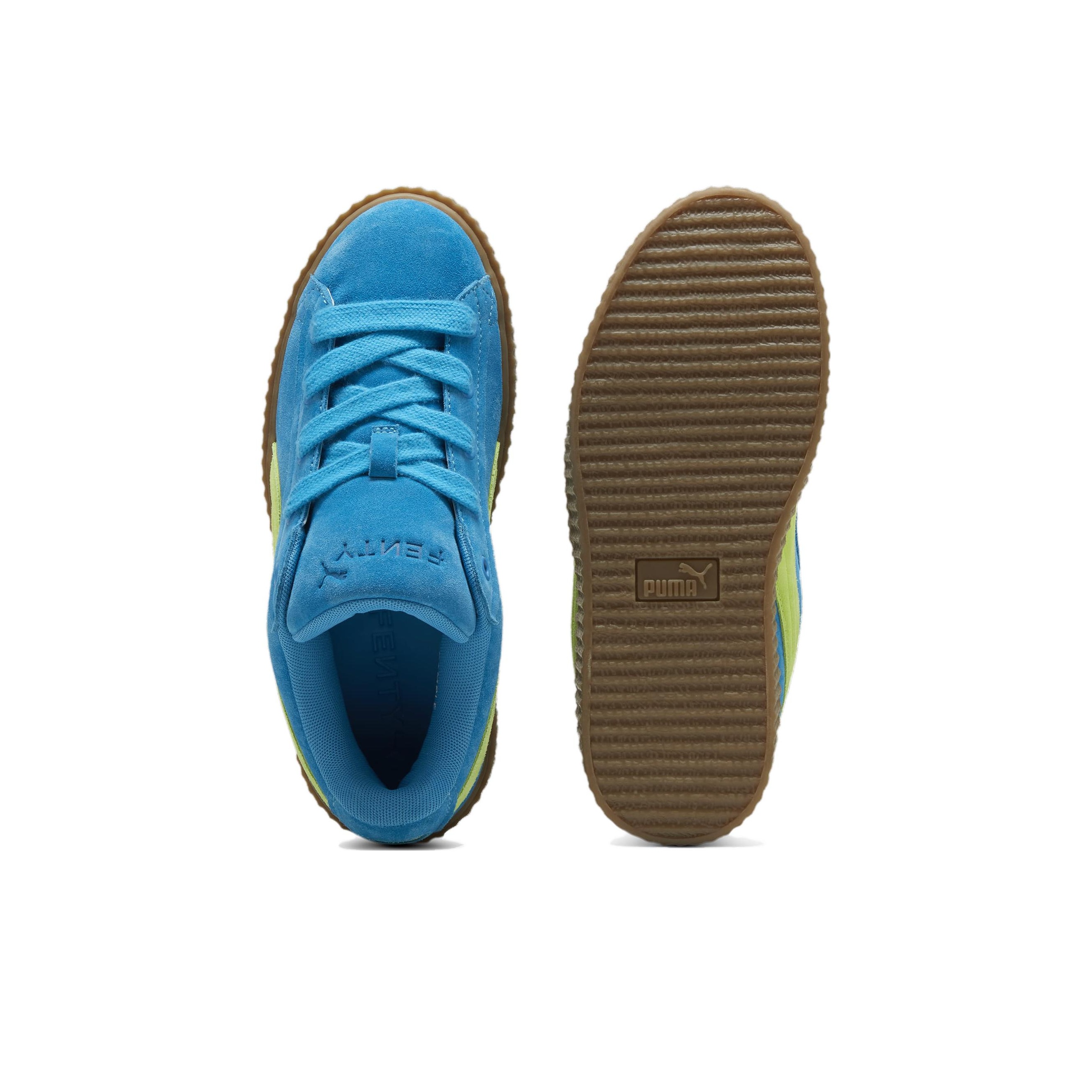 Puma creepers blue and lime green best sale