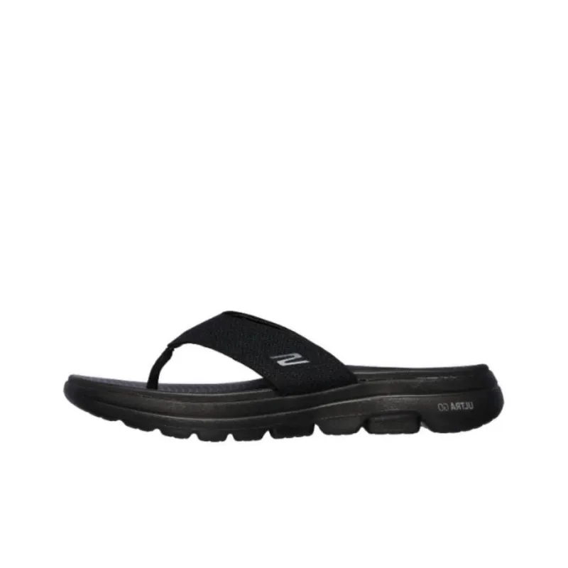 Skechers Go Walk 5 Slip-Resistant Abrasion-Resistant Flip Flops Men's Black-0