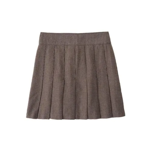 Abercrombie＆Fitch Casual Short Skirts Women's Brown Plaid