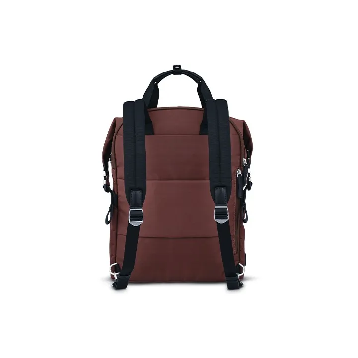 SAMSONITE Nylon Handbag Shoulder Bag Backpack Women's Chocolate Plum With Rose Gold Mirror Finish-2