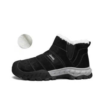 Jeep Durable Warm Ankle Length Outdoor Shoes Men's Black