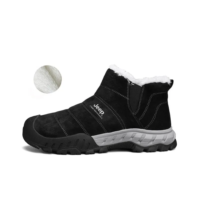 Jeep Durable Warm Ankle Length Outdoor Shoes Men's Black-0