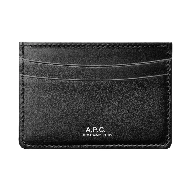 A.P.C Leather Card Holder Men's Black-0