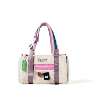 Sound For Life Fabric Boston Bag, Shoulder Bag, Crossbody Bag, Handbag Medium Size Women's Ecru