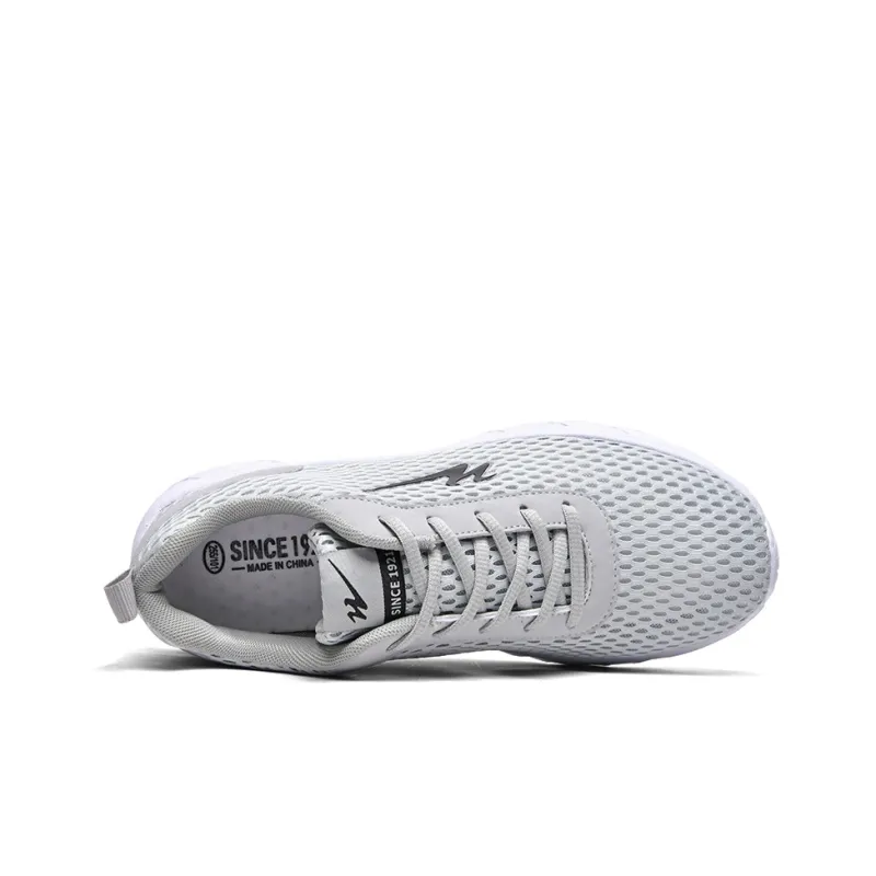 Binary Cushioning Rebound Lightweight Breathable Slip Resistant Low Top Running Shoes Men's Light Gray-3
