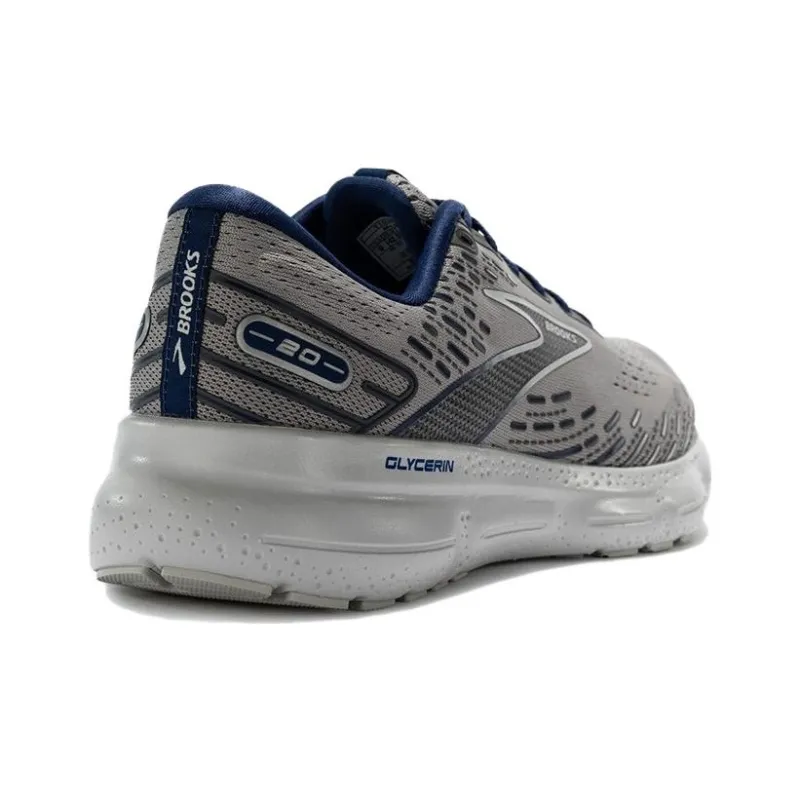 Brooks Glycerin 20 Anti Slip Wear Resistant Low Top Casual Running Shoes Men's Gray Blue-2