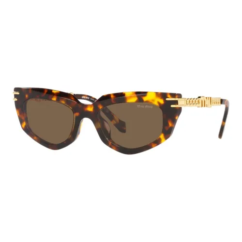 miu ballerina miu ballerina Plastic Metal Irregular Shape Sunglasses Women's Tortoiseshell