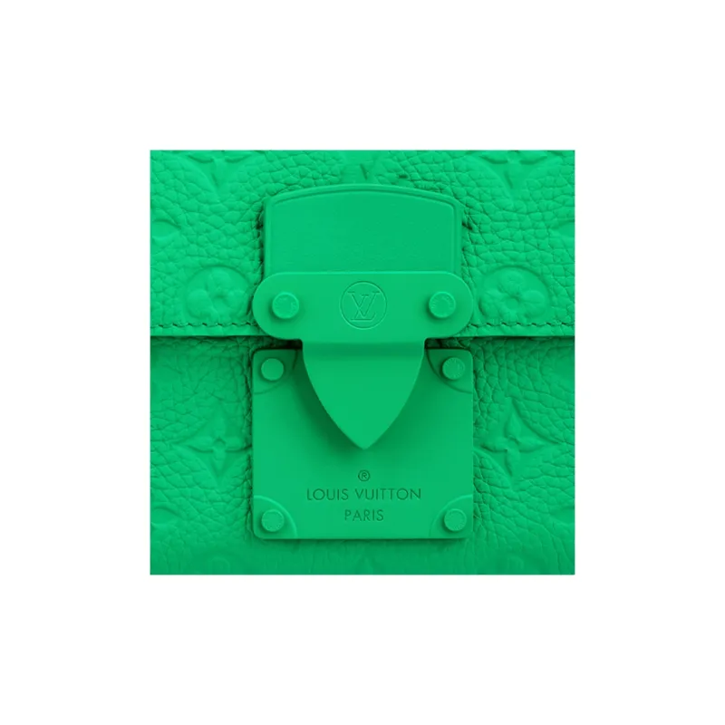 LOUIS VUITTON S Lock Messenger Monogram Embossed Minty Green-4