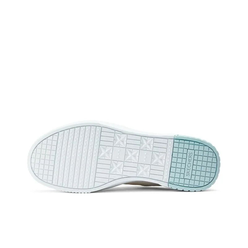 Skechers Court Classics Slip-Resistant Low-Top Skateboard Shoes Women's White Silver Pink-3