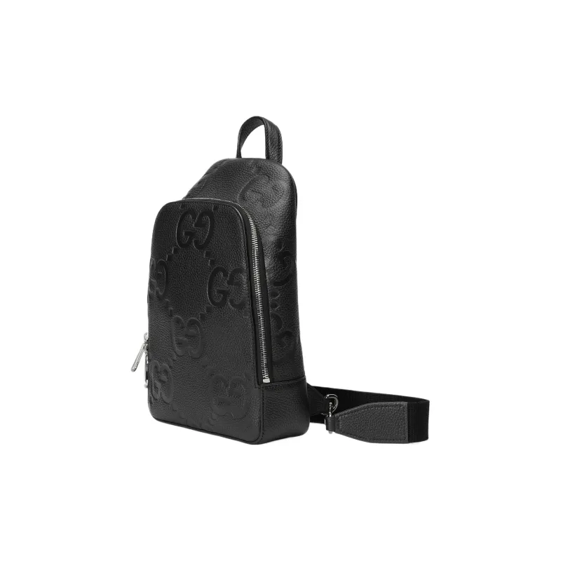 GUCCI Leather Shoulder Bag, Crossbody Bag Regular Men's Black-1