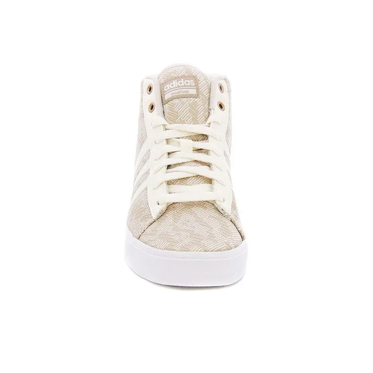 Adidas CF Daily QT Abrasion Resistant Breathable High Top Skateboard Shoes Unisex Beige-3