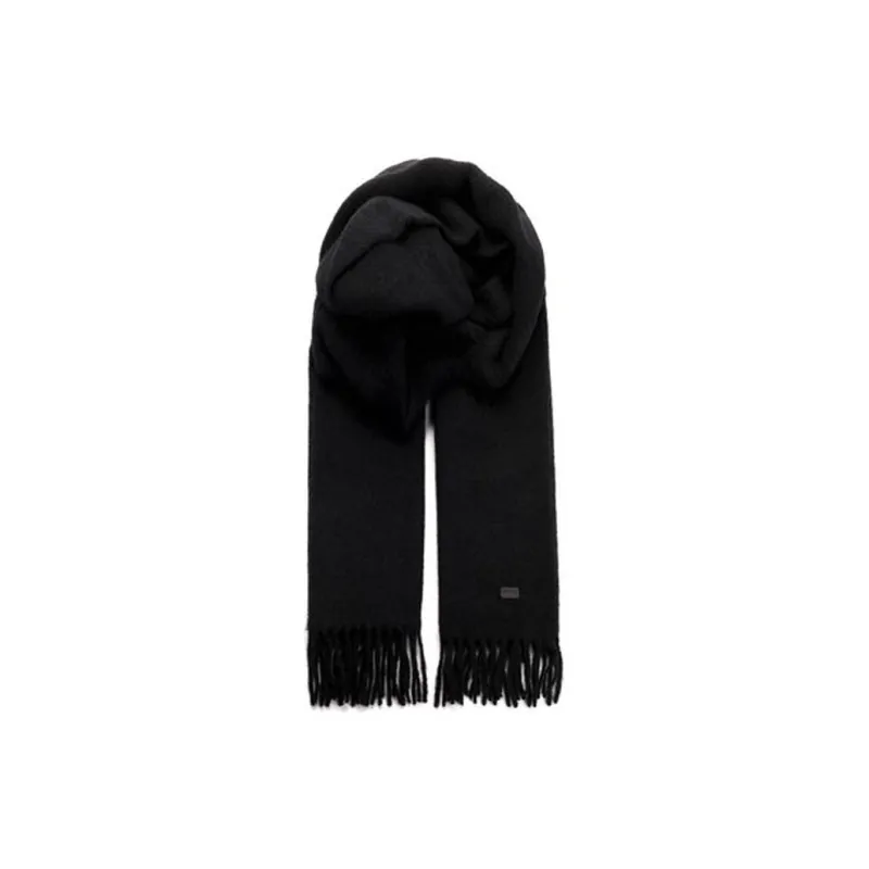 SAINT LAURENT 1980s Fringed Wool Scarf-1
