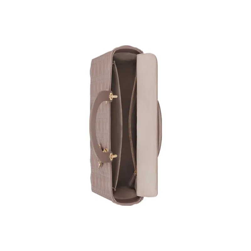 DIOR Lady Dior Lambskin Shoulder Bag Crossbody Bag Handbag Large Size Women's Taupe-3