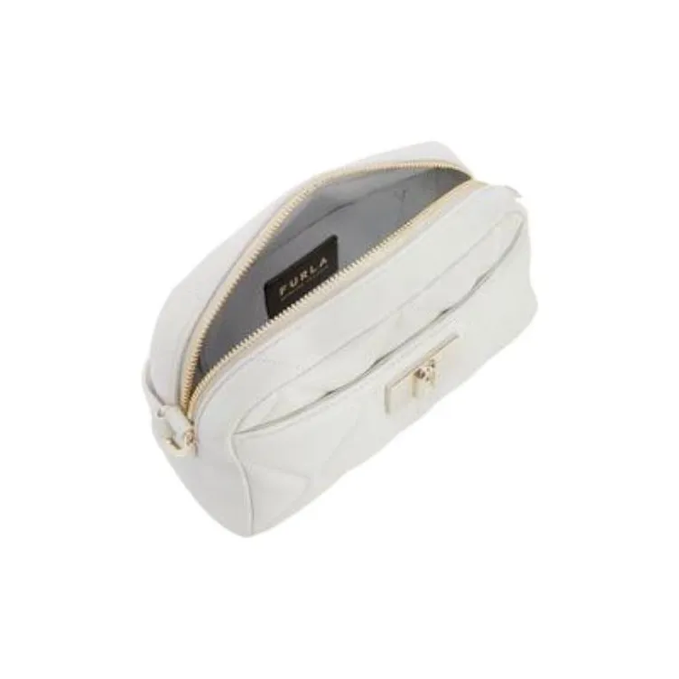 Furla 1927 Collection Quilted Nappa Leather Shoulder Bag Crossbody Bag Mini Women's Cotton Candy White-2