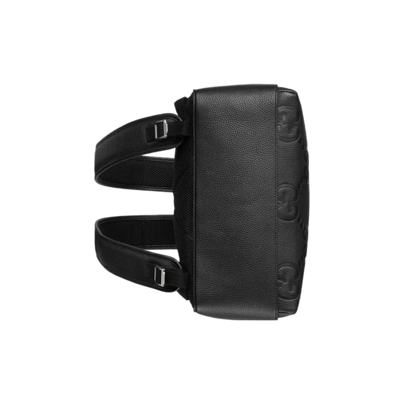 GUCCI Leather Backpack Large Size Men's Black-6