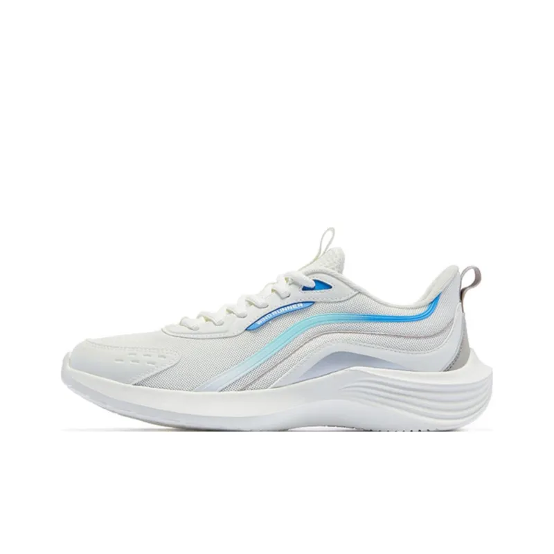 QIAODAN Cushioning Breathable Low Top Sprint Running Shoes Men's White Blue-0