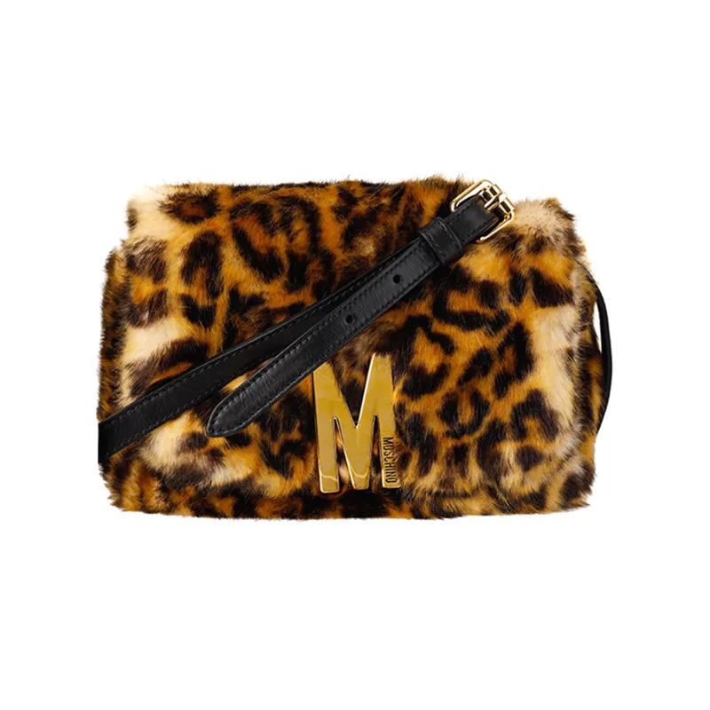 MOSCHINO Polyester Crossbody Bag Shoulder Bag Women's Leopard-1