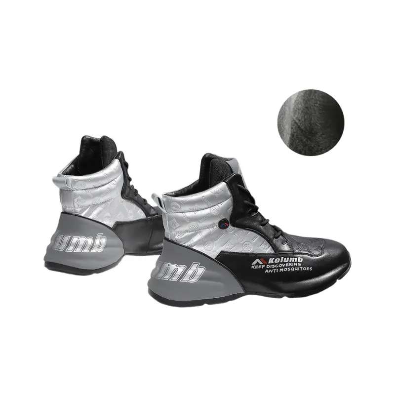 Kolumb Cushioning, Wear Resistant High Top Outdoor Shoes Men's Black Silver Gray-3