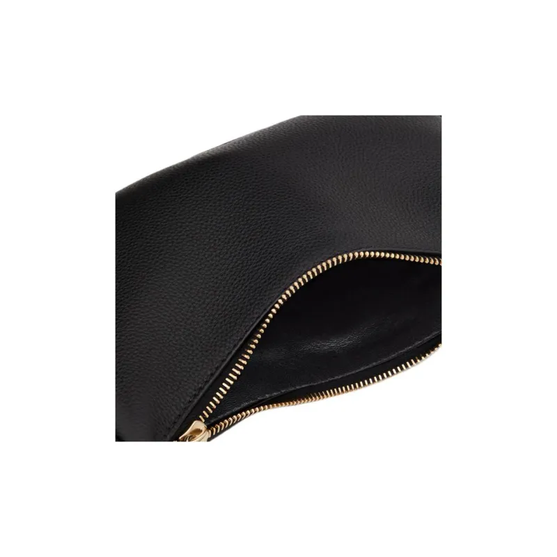 Valentino ROCKSTUD Grain Cow Leather Clutch Mini Women's Black-6
