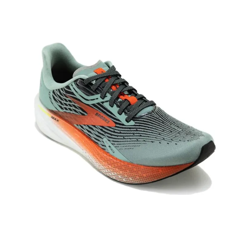Brooks Hyperion Ma Cushioning Anti Slip Wear Resistant Breathability Low Top Marathon Running Shoes Men's Green Orange-1