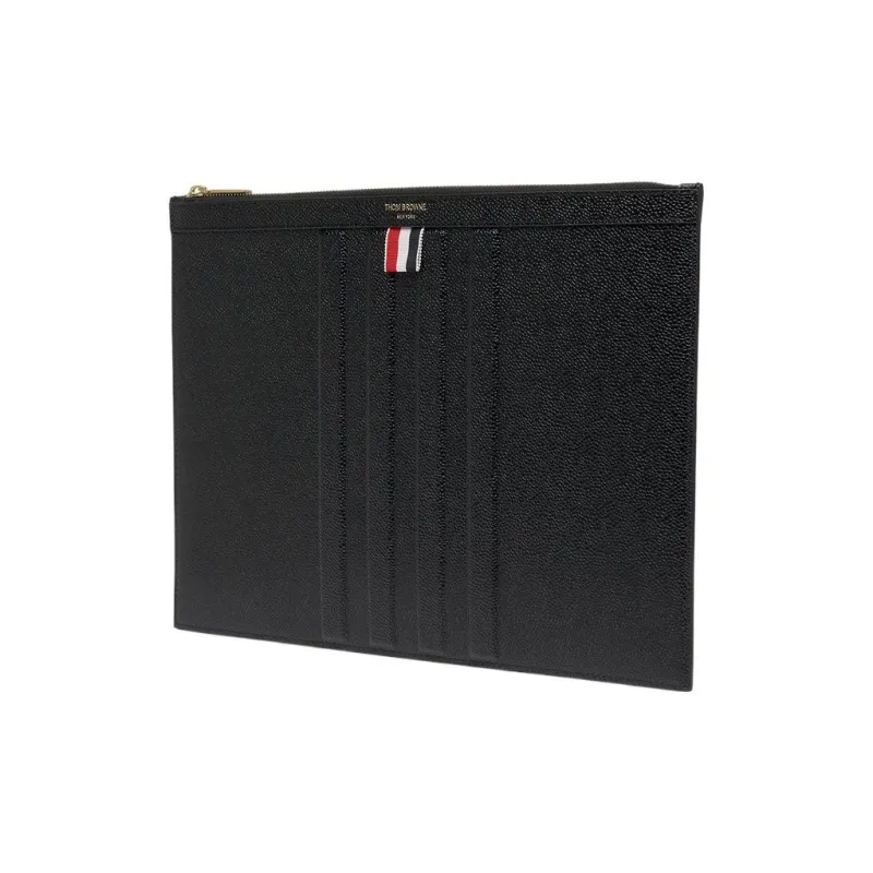 THOM BROWNE· Pebble Texture Calfskin Briefcase Medium Size Men's Black-1