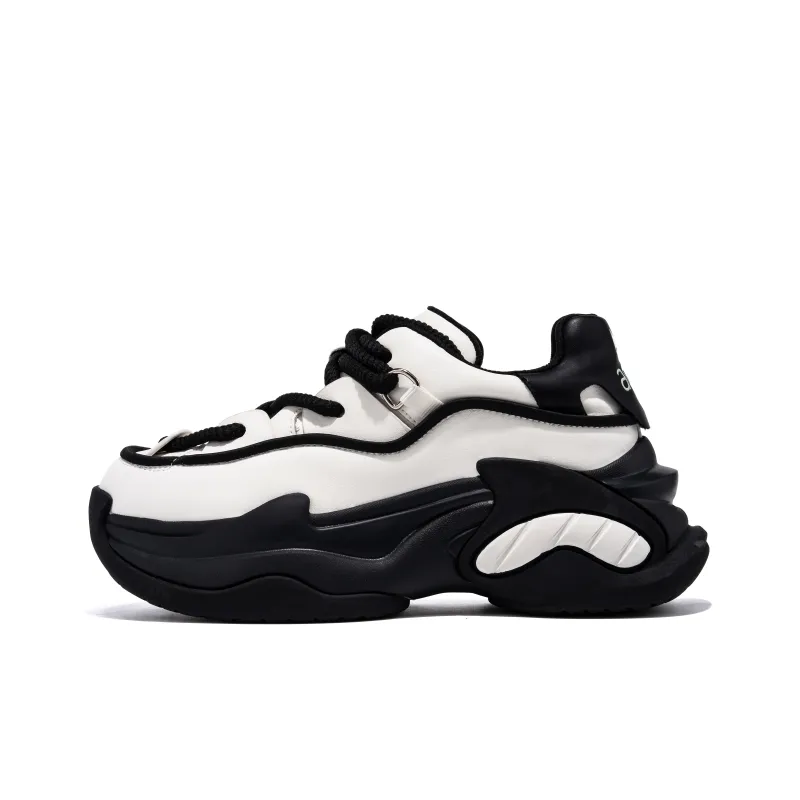 A02 Toby Black Universe Eye Height Increasing Low-Top Chunky Sneakers Women's-4