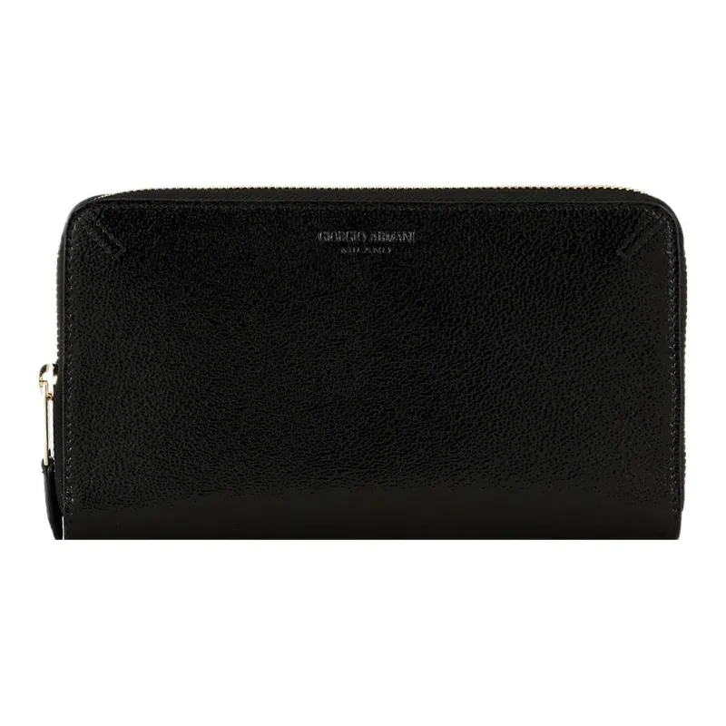 GIORGIO ARMANI Patent Leather Wallet Women's Black-0