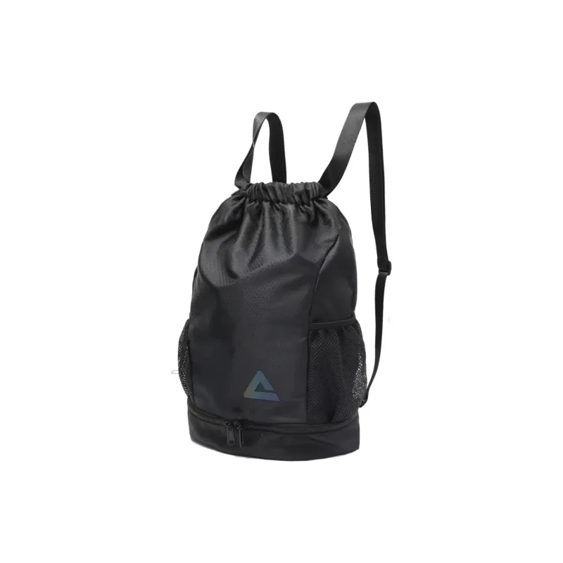 PEAK Honeycomb Plaid Fabric Basketball Bag Backpack Unisex Black-0