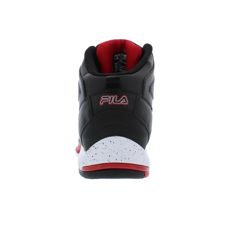 FILA Wear resistant And Lightweight Mid Top Casual Shoes Men's Black Red-2