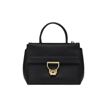 COCCINELLE Leather Shoulder Bag, Handbag Medium Size Women's Black