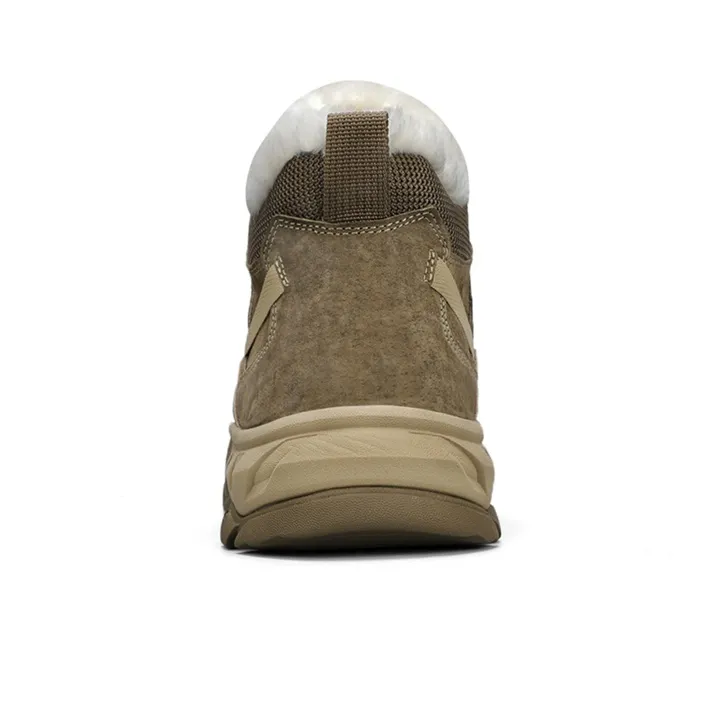 Jeep Warm Fleece Lined Padded Shoes Short Snow Boots Men's Khaki-5