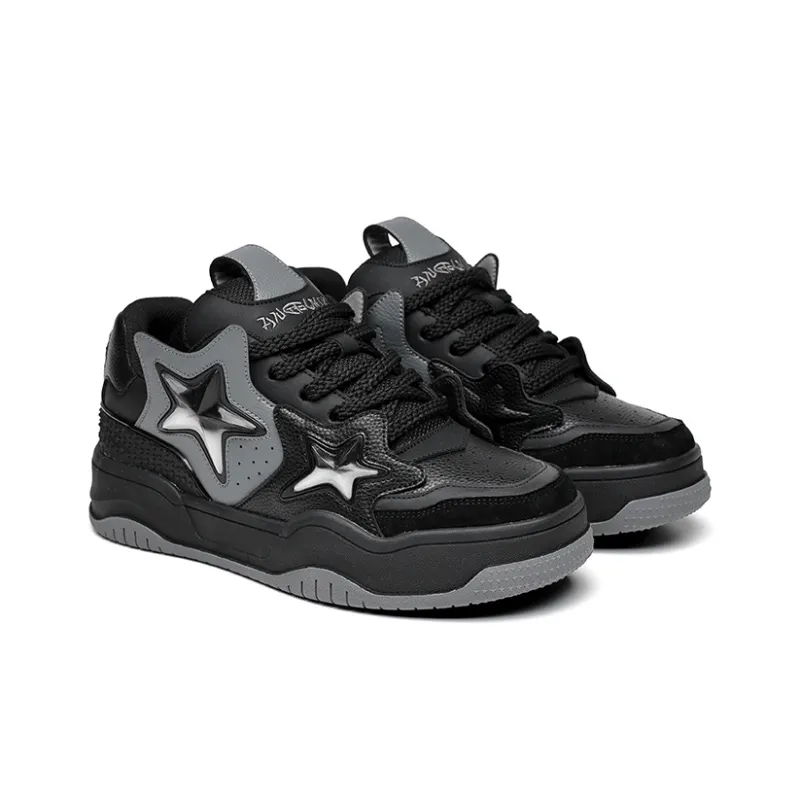 Angelmi Anti-Slip And Wear-Resistant Lightweight Low-Top Skateboard Shoes Unisex Black-1