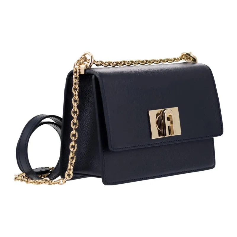 Furla 1927 Collection Calfskin Shoulder Bag, Crossbody Bag Women's Blue-1
