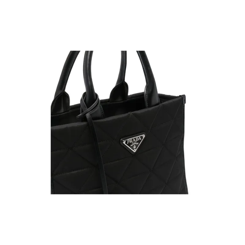 PRADA Symbole Nylon Tote Bag, Shopping Bag, Shoulder Bag, Crossbody Bag, Handbag Women's Black-2
