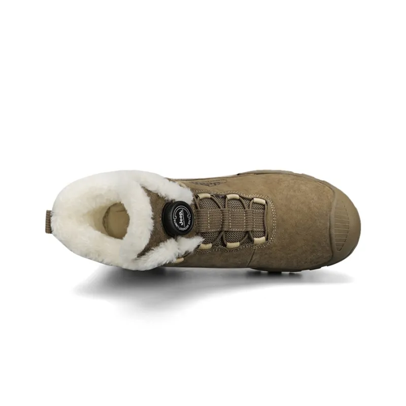 Jeep Warm Fleece Lined Padded Shoes Short Snow Boots Men's Khaki-4