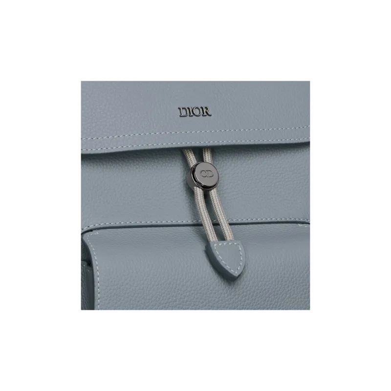 DIOR Saddle Grained Calfskin Saddle Backpack Men's Gray-4