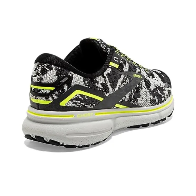 Brooks Ghost 15 Cushioning Anti Slip And Wear Resistant Coverage Low Top Running Shoes Women's Black Gray Yellow-3