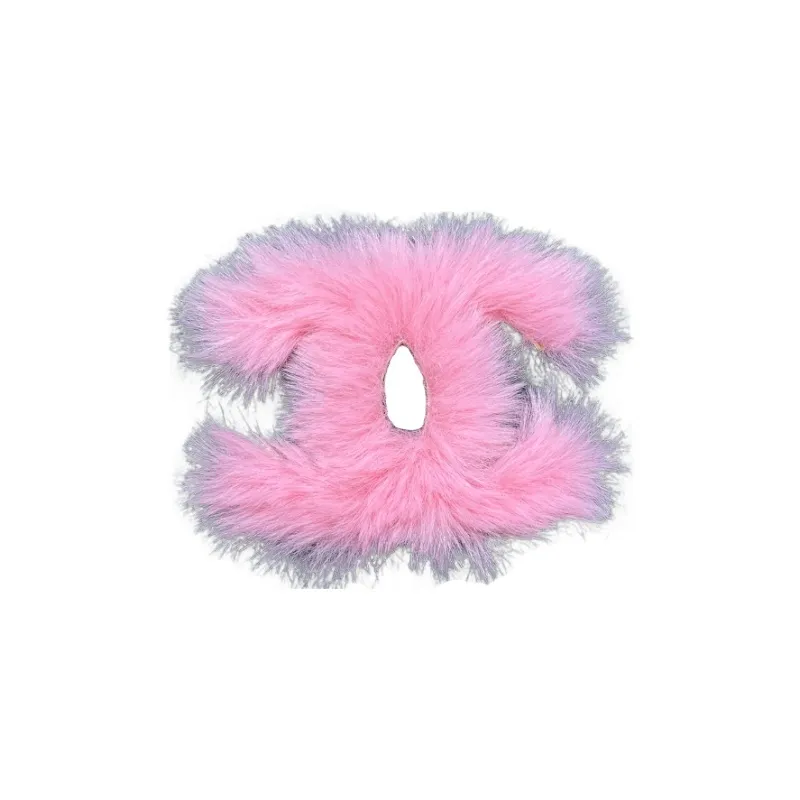CHANEL Pink Fuzzy Double C Brooches Women's-0
