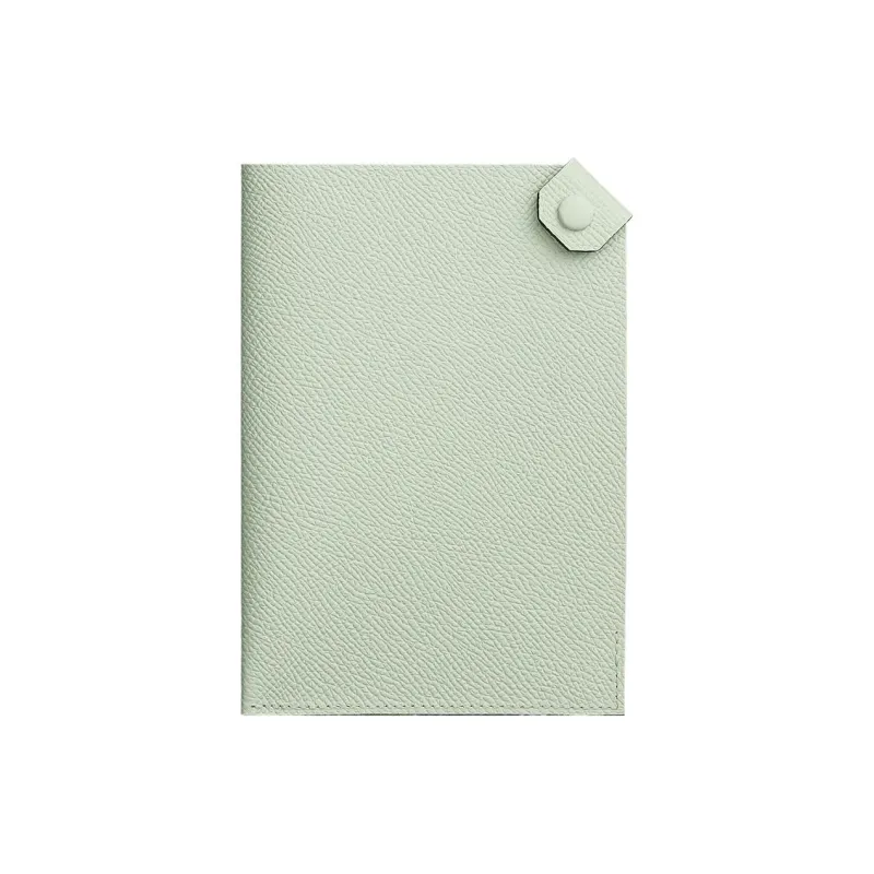 HERMES Tarmac Cow Leather Card Holders Passport Holders Women's 0S Vert Fizz Bubble Green-0