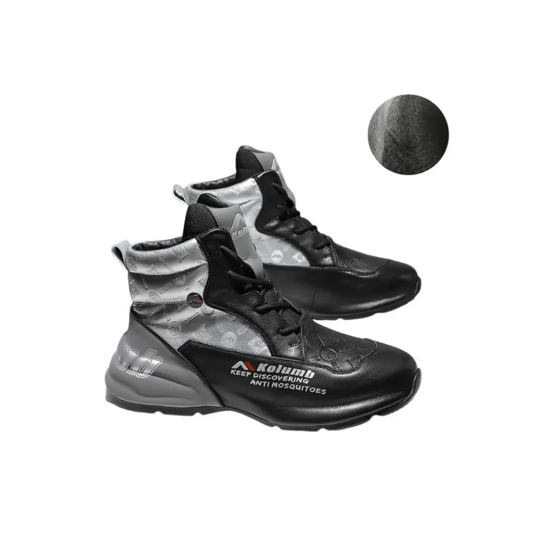 Kolumb Cushioning, Wear Resistant High Top Outdoor Shoes Men's Black Silver Gray-2