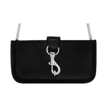 REBECCA MINKOFF Mirror Metal Cell Phone Pouch Shoulder Bag Crossbody Bag Women's Black