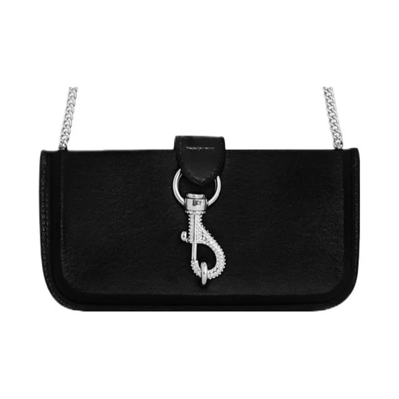 REBECCA MINKOFF Mirror Metal Cell Phone Pouch Shoulder Bag Crossbody Bag Women's Black-0
